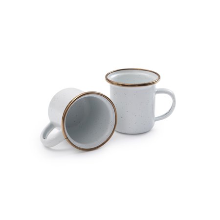 BAREBONES LIVING Barebones Enamel Espresso Cup, Eggshell, 4 oz, 2PK CKW-394